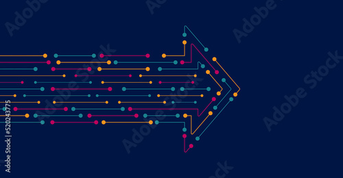 Abstract arrow direction. Technology background
