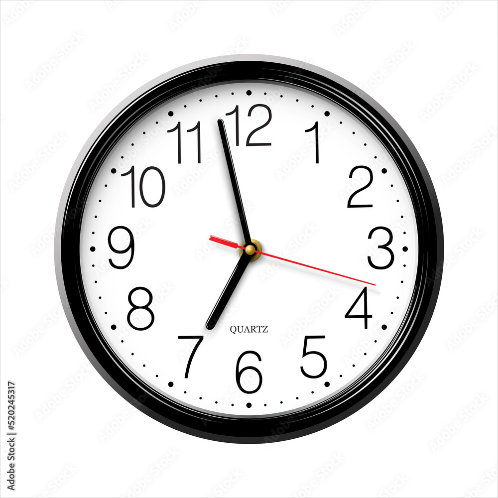 Classic round wall clock isolated on white Classic round wall clock isolated on white