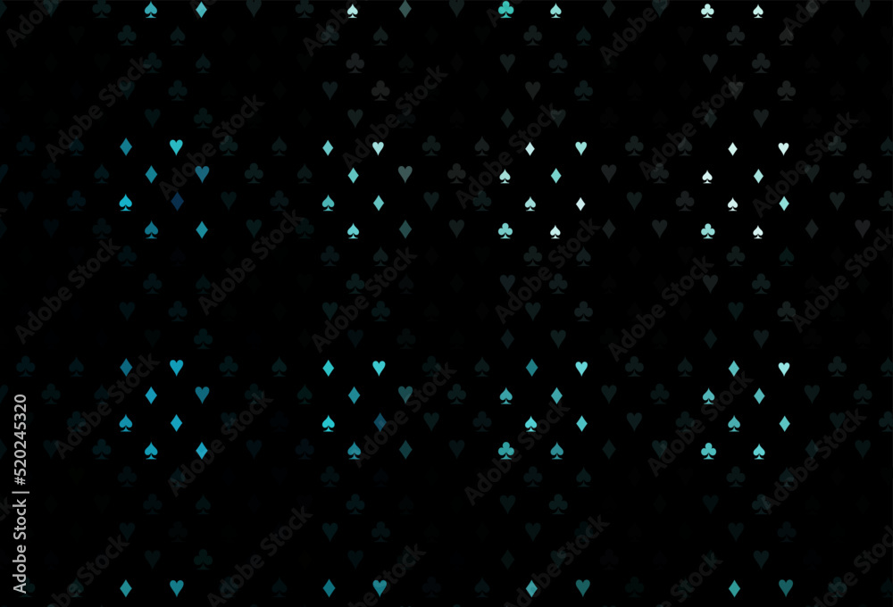 Dark blue vector template with poker symbols. Dark blue vector template with poker symbols.