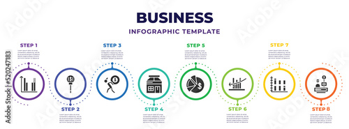 Foto business infographic design template with infographic elements, money searcher,