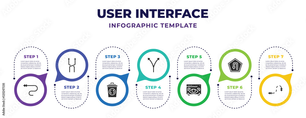 user interface infographic design template with left curve, crossover ...
