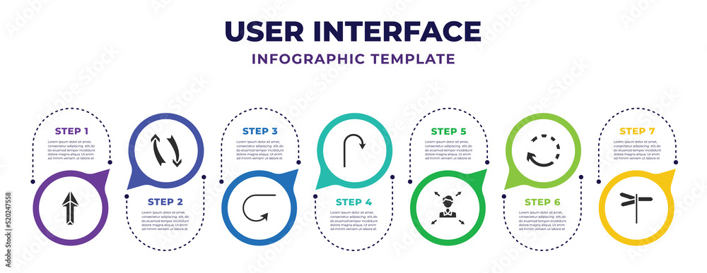 user interface infographic design template with 3d up arrow, update ...