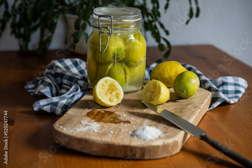 Home made traditional Moroccan preserved lemons