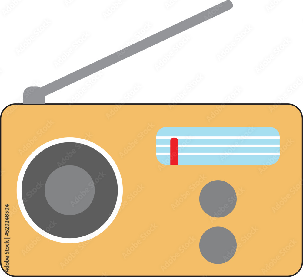 radio icon vector . Old radio with antenna radio icon vector . Old radio with antenna
