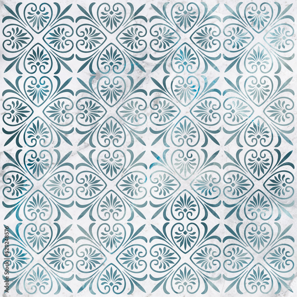 Fototapeta premium seamless floral pattern background with white marble floor