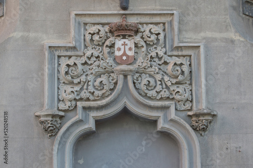 gothic architectural element isolated on a wall of a church