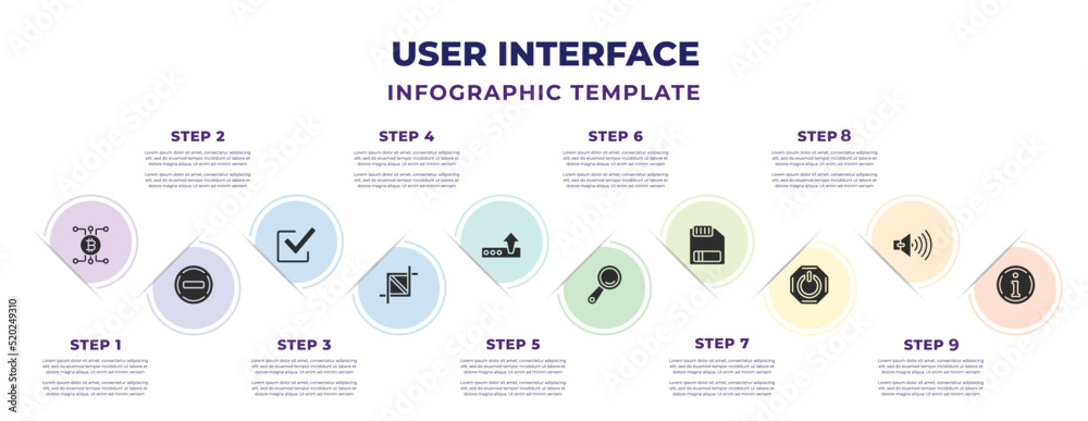 Vecteur Stock user interface infographic design template with digital ...