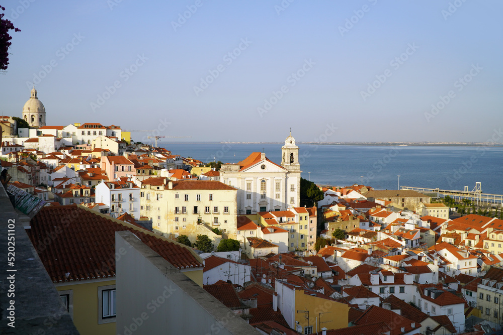 Lisbon, Portugal. July, 2022. Street views in summer