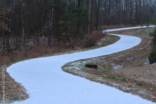 snow road in forest