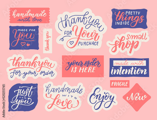 Small shop lettering sticker elements