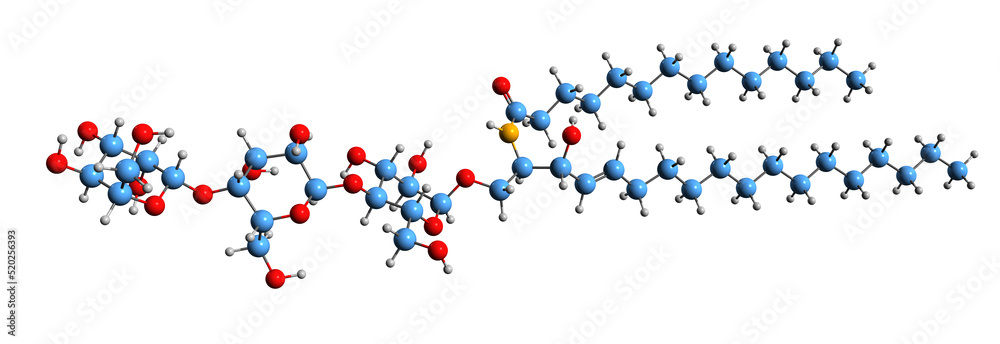 3D image of Globotriaosylceramide skeletal formula - molecular chemical structure of globoside isolated on white background
3D image of Globotriaosylceramide skeletal formula - molecular chemical structure of globoside isolated on white background
