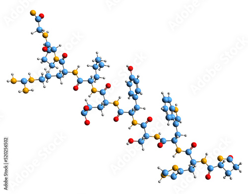 3D image of Gonadotropin-releasing hormone skeletal formula - molecular chemical structure of GnRH isolated on white background
 photo
