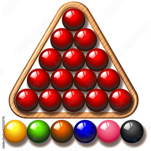 Pool balls with triangle