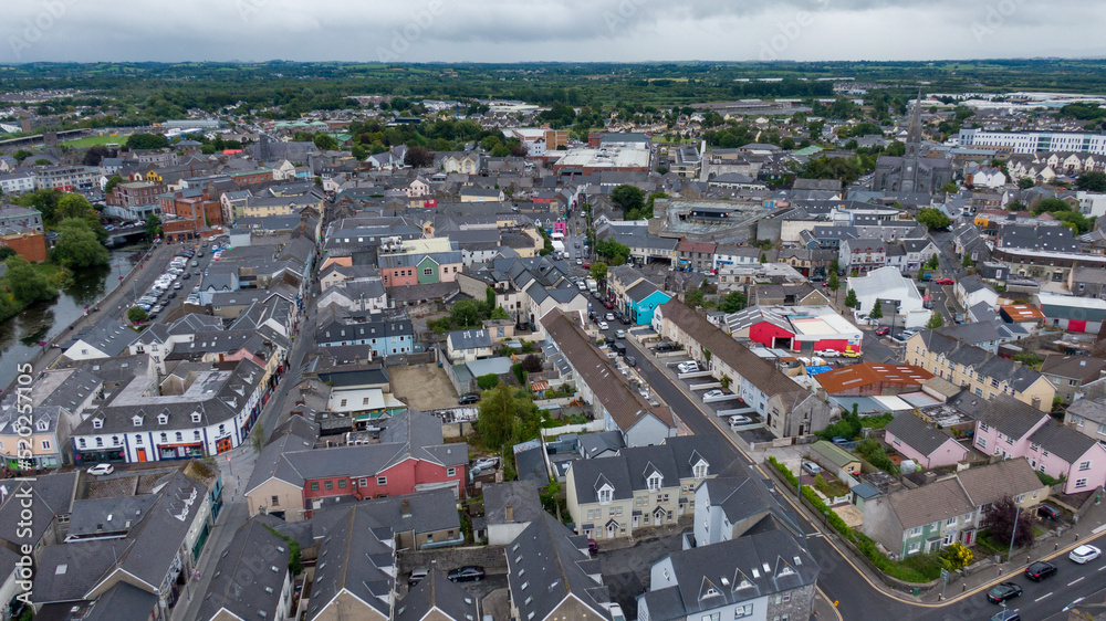 Ennis is the county town of County Clare ,view of colorful streets and neighborhoods, Ireland, July,23,2022A