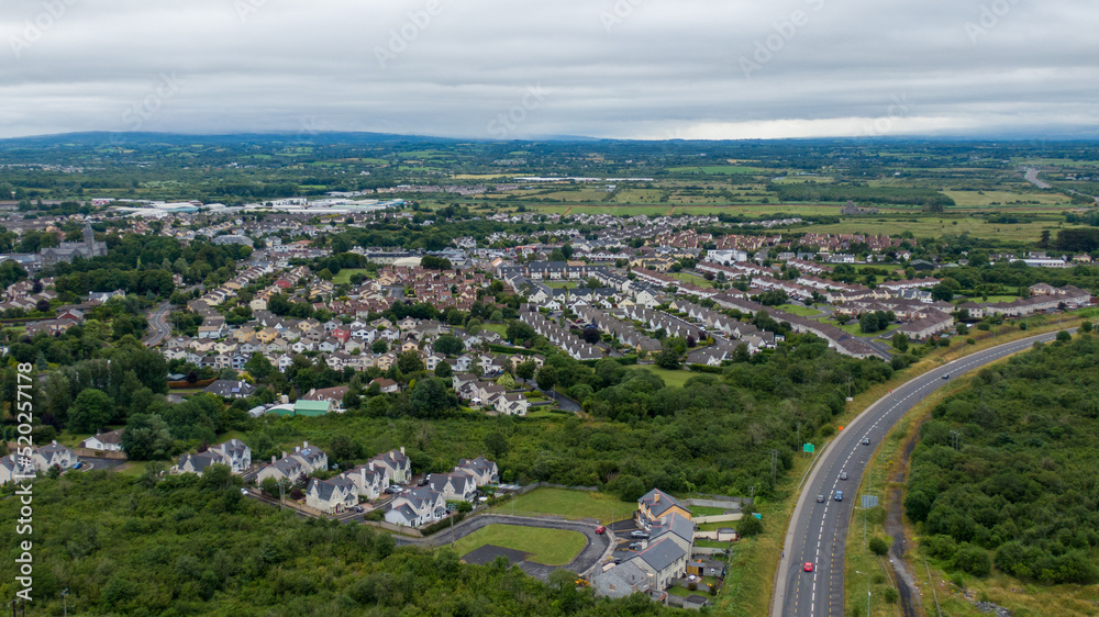 Ennis is the county town of County Clare ,view of colorful streets and neighborhoods, Ireland, July,23,2022A