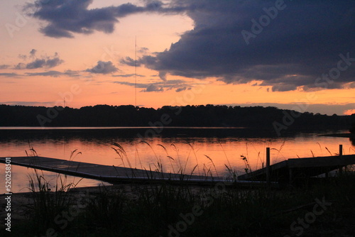 sunset over lake