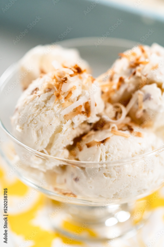 Coconut ice cream Coconut ice cream