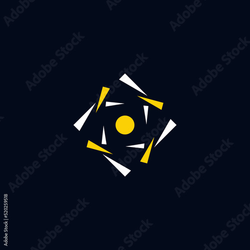 Minimal logo concept template in yellow and white. Creative symbol design for a company. Bright element icon template.