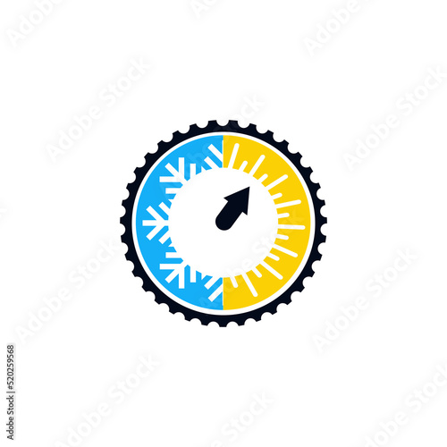 business climate sketch for logo. Weather change hot and cold for logo designs vector editable on white background