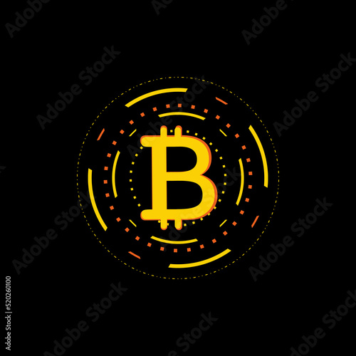 
Bitcoin symbol template. The currency of the future Internet. Digital coin online technology. Cryptocurrency with Bitcoin gold coin for website. Mining and extracting bitcoin vector illustration