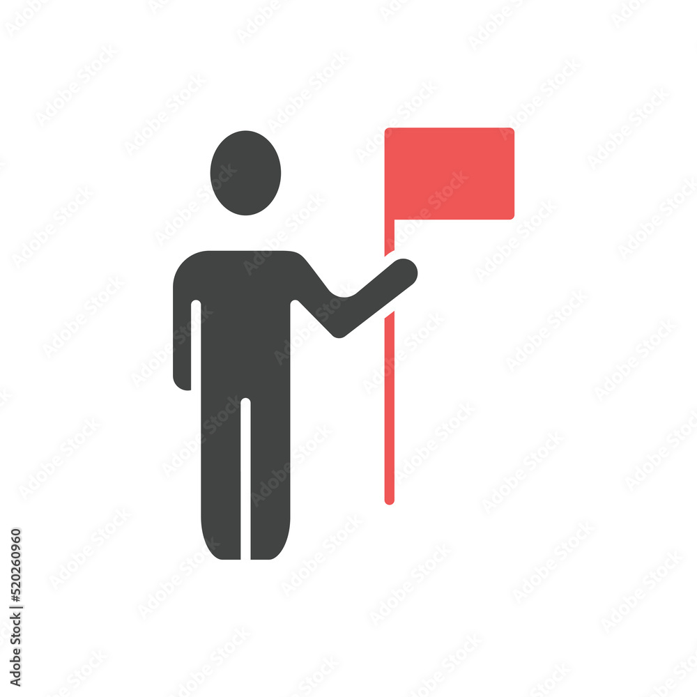 Man holding flag business people icons symbol vector elements for infographic web Man holding flag business people icons symbol vector elements for infographic web