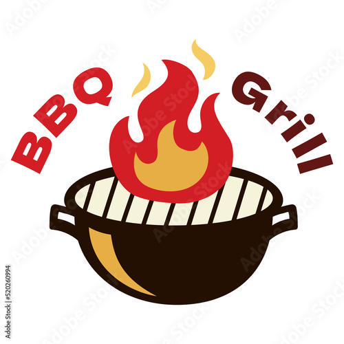 BBQ Grill Sticker logo Yummy Grill design