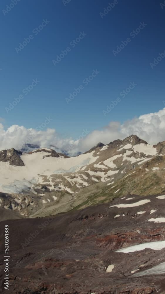 Russia, , Elbrus. Rocky mountain peaks, rarely covered with snow