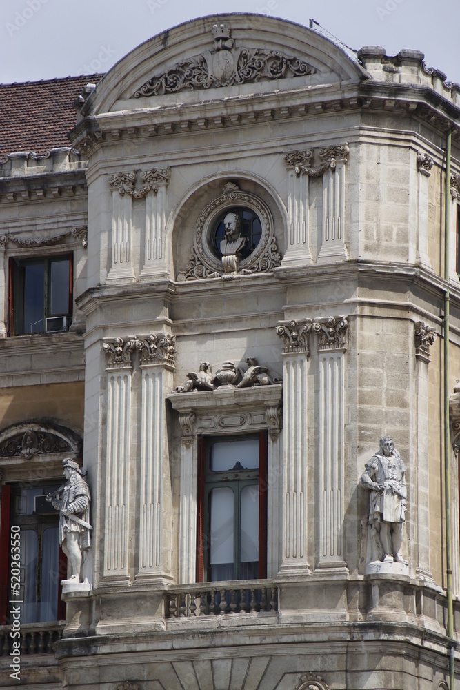 Detail of the facade of the Town Hall of Bilbao