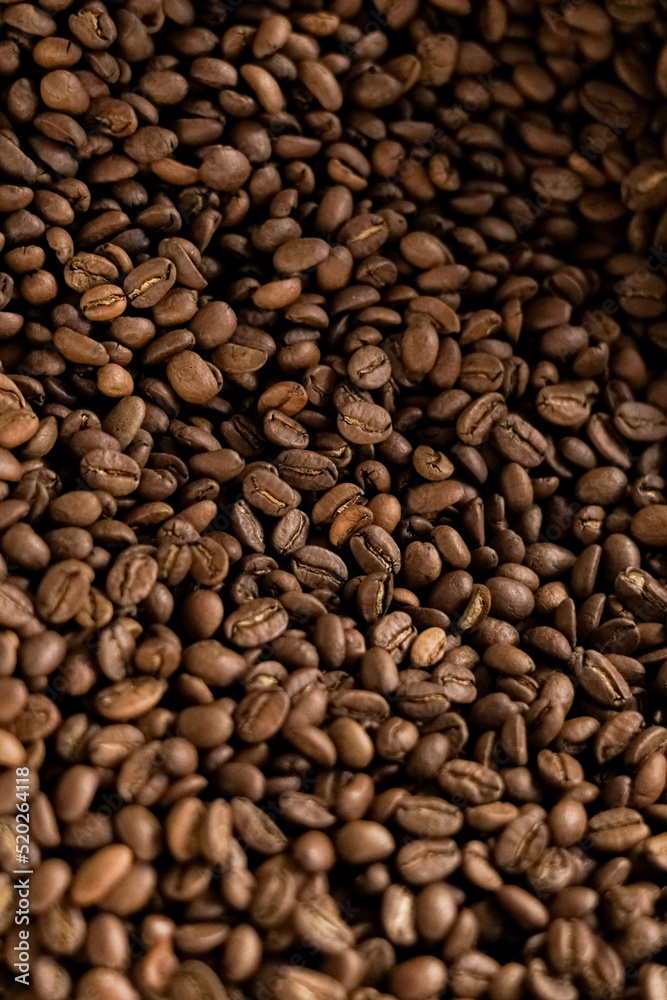 coffee roasting process. close up