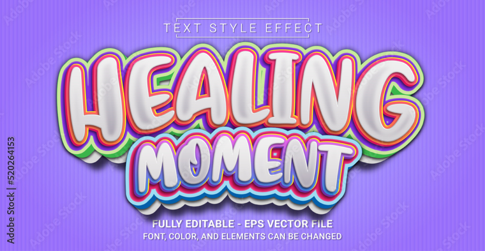 Healing Moment Text Style Effect. Editable Graphic Text Template.