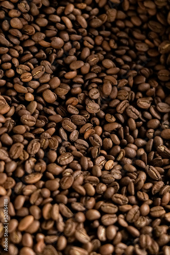coffee roasting process. close up
