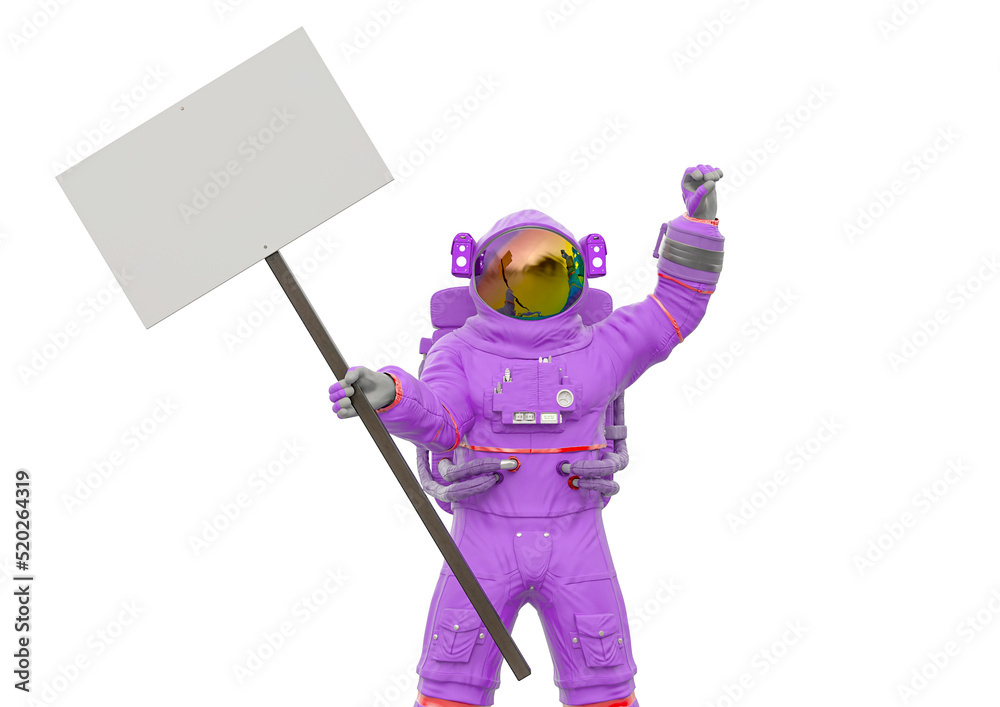 astronaut is protesting in white background astronaut is protesting in white background