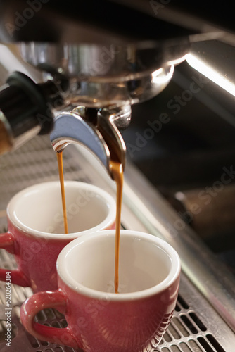 the process of making coffee in a coffee machine