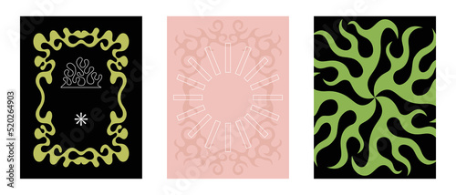 Vector abstract futuristic modern neo gothic backgrounds, prints, posters, packaging templates posts, stories for social media