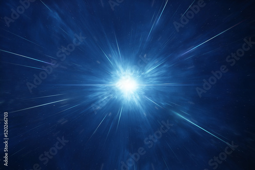 Blurry abstract blue image representing the conpcent of traveling at the speed of light through the universe.