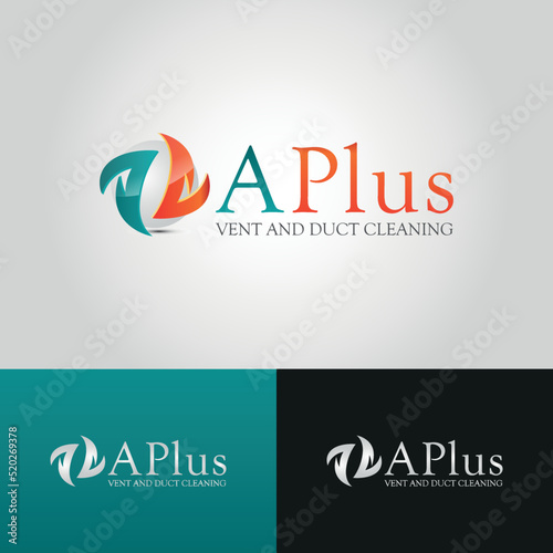 Home heating cooling cleaning business logo template