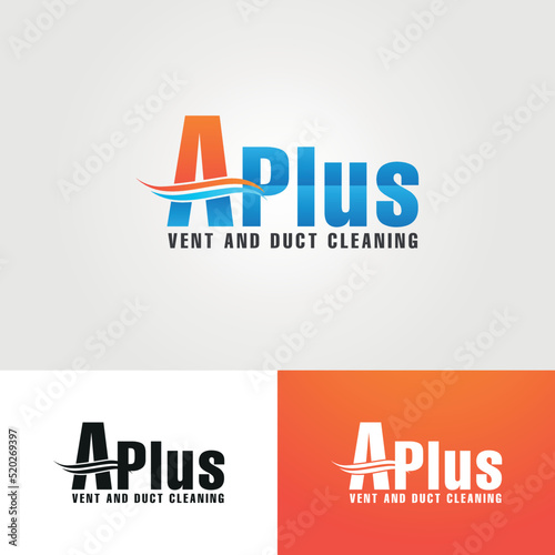 Home heating cooling cleaning business logo template