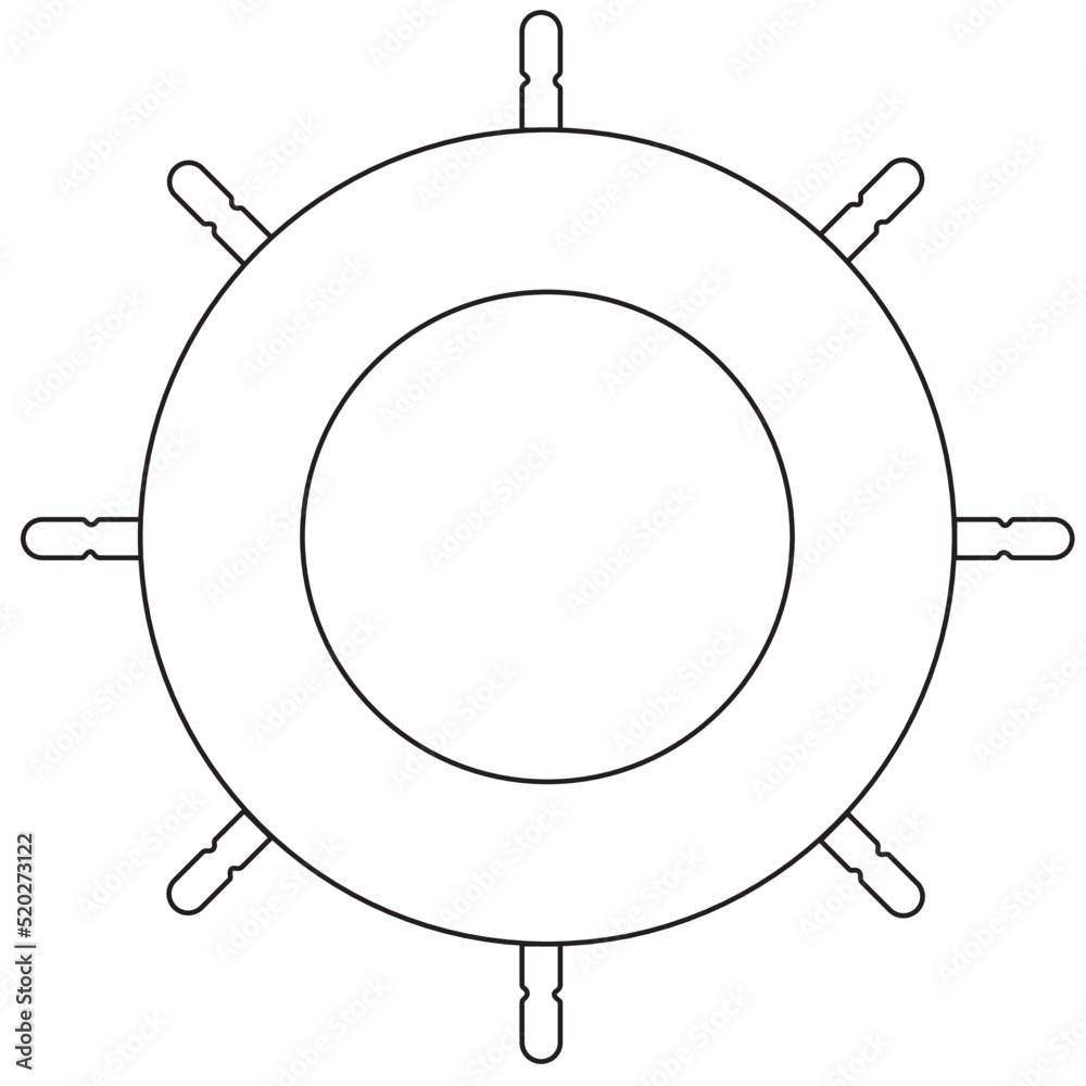 Vector illustration of a ship's wheel