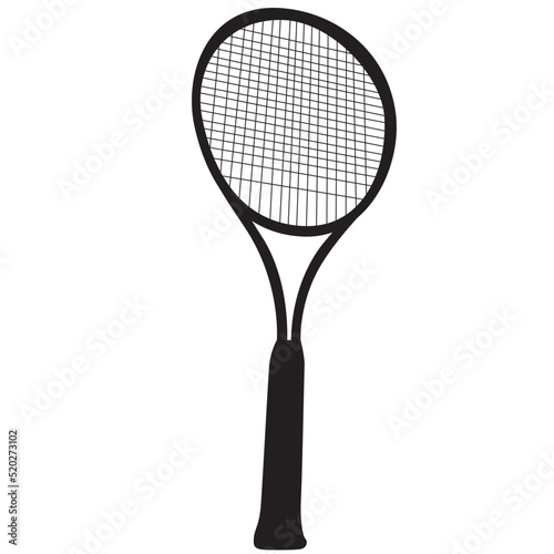 A silhouette of a tennis racket