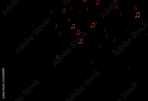 Dark Red vector pattern with music elements.