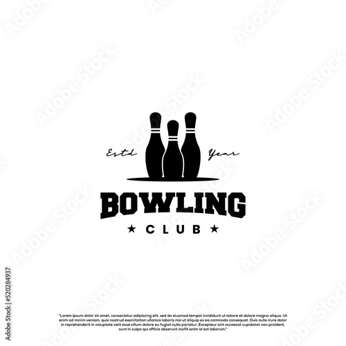 bowling monochrome logo icon, bowling pin logo on isolated background