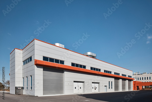 Warehouse and entrance in repeated abstract design