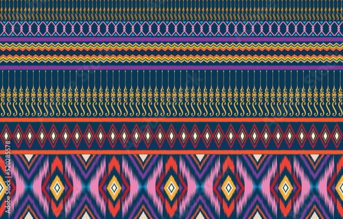Geometric vector background with sacral tribal ethnic elements. Traditional triangles gypsy geometric forms sprites tribal themes apparel fabric tapestry print
