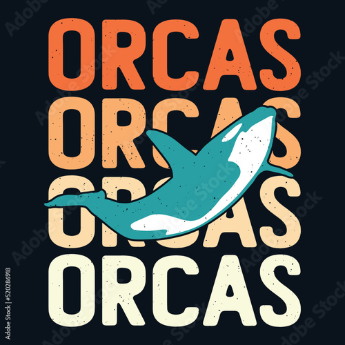 Vintage orca t-shirt designs. Retro orca t-shirts, Killer whale t-shirts with orca illustration