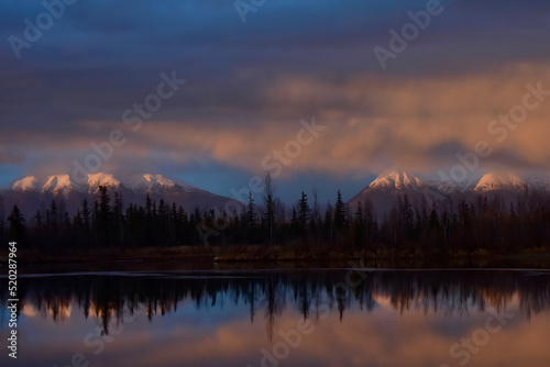 Early autumn morning at Reflections Lake, Alaska.