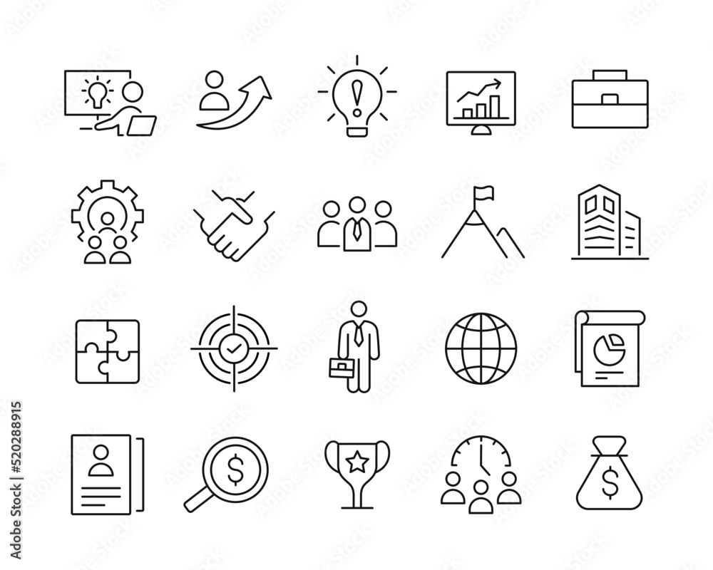 Business Icons - Vector Line. Editable Stroke. Business Icons - Vector Line. Editable Stroke.