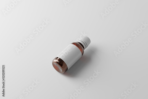 Glass Medicine or Cosmetic Bottle Mockup Scene