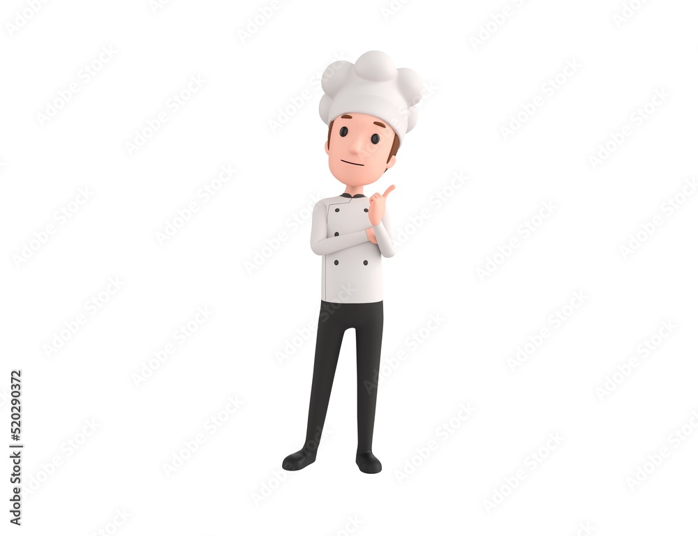 Chef character thinking in 3d rendering. Chef character thinking in 3d rendering.