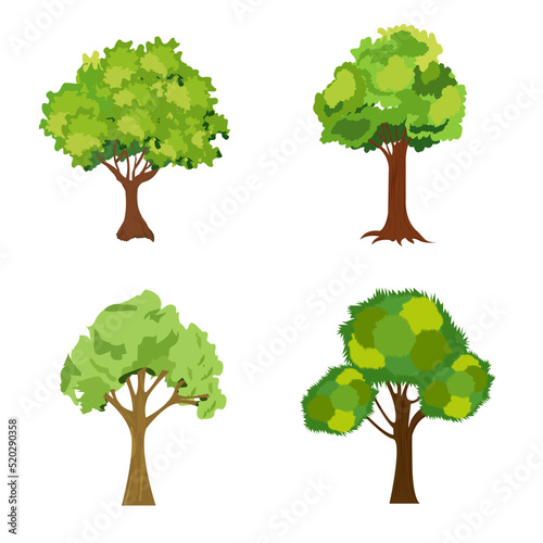 Trees are isolated on a white background vector.