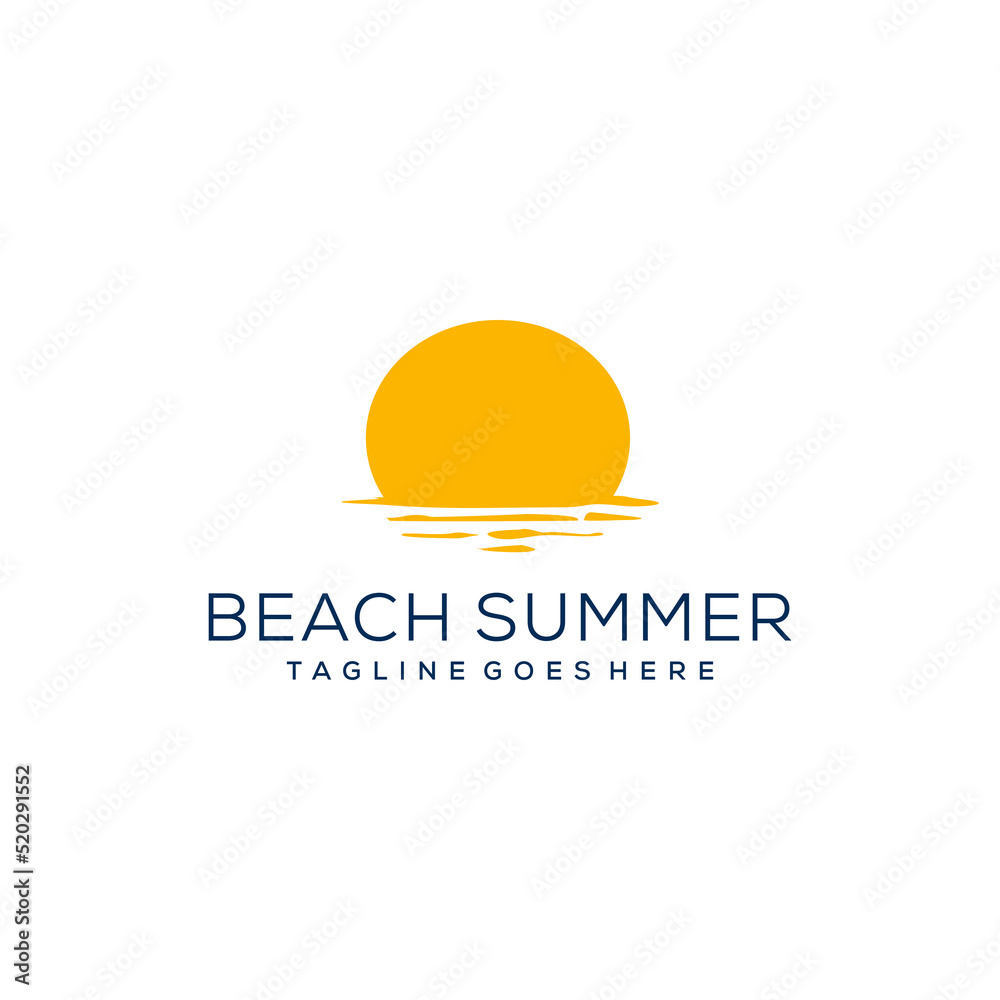 Beach summer logo design modern creative idea vector design inspiration Beach summer logo design modern creative idea vector design inspiration